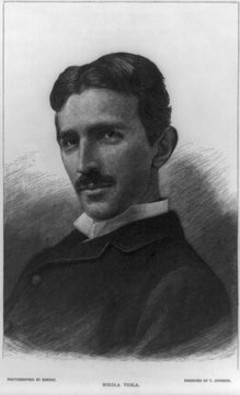 Engraved portrait of a young man with dark, neatly parted hair and a thin mustache, wearing a dark buttoned jacket and a high white collar.