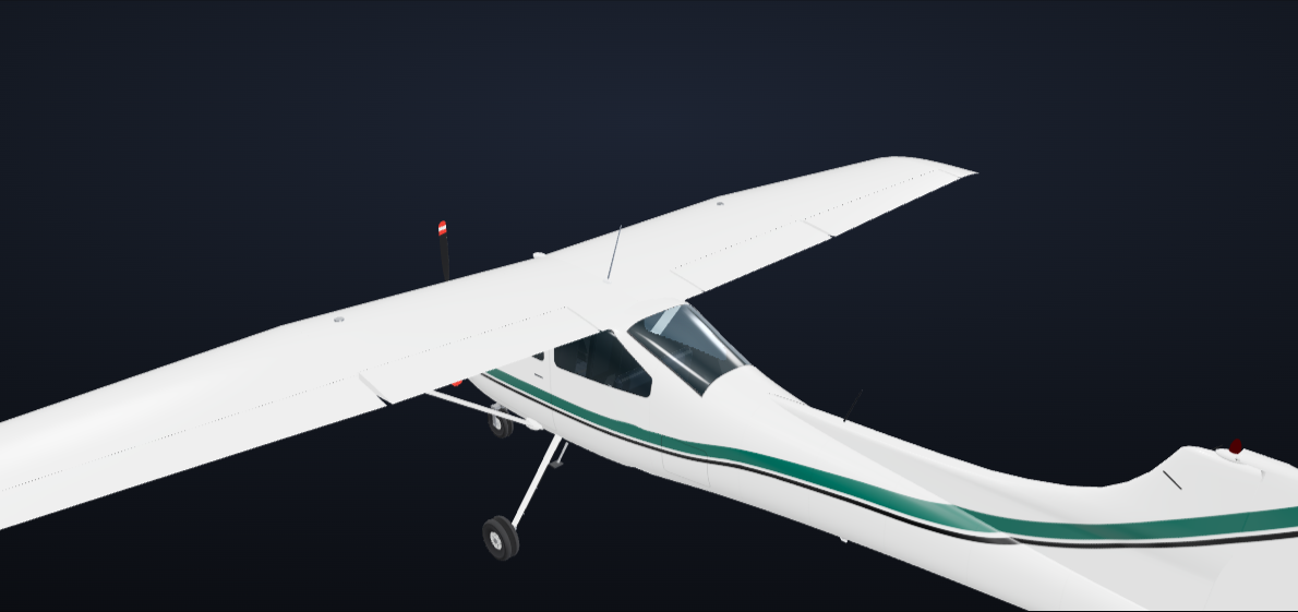 The top of the Cessna 172 with four lettered spots for Com 2.