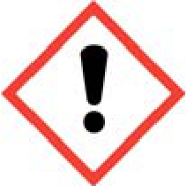The exclamation mark symbol, GHS07: a black exclamation mark in a red-bordered diamond.